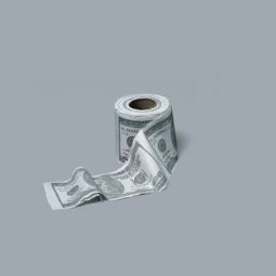 Scherzartikel Toilettenpapier als Dollar