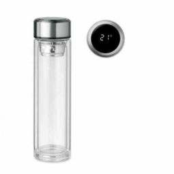 Thermoflasche Borosilikat-Glas mit Temperaturanzeige