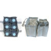 Flaschentasche Non Woven fuer 6 Flaschen veschieden Ansichten und entnommenes Innenteil