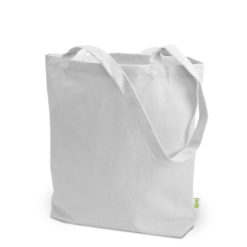 Baumwolltasche mit Boden- und Seitenfalte 2 kurze Henkel