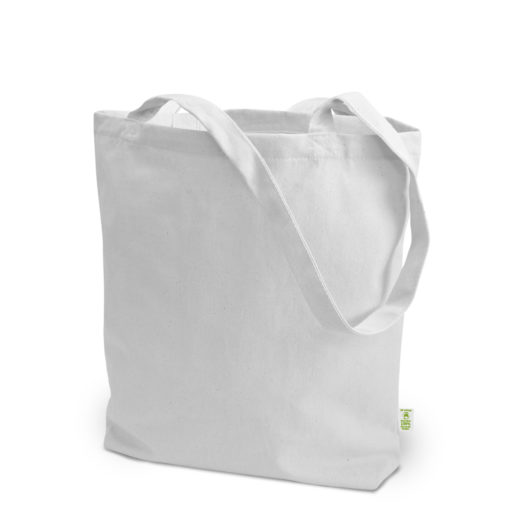 Baumwolltasche mit Boden- und Seitenfalte 2 kurze Henkel
