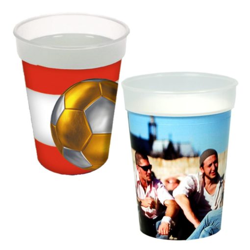 Becher Stapelbar mit InMould Druck in Fotoqualität