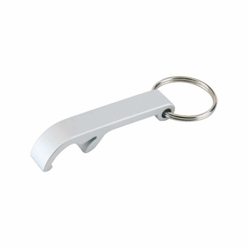 Design Flaschenöffner als Schlüsselanhänger in silber
