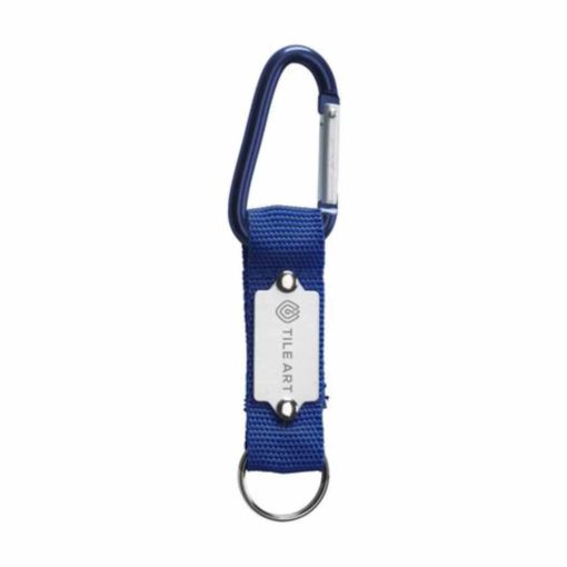 Schlüsselring an Karabinerhaken blau