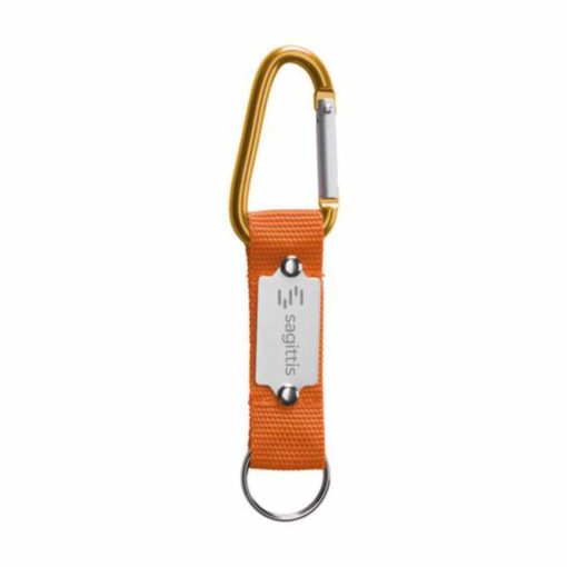 Schlüsselring an Karabinerhaken orange