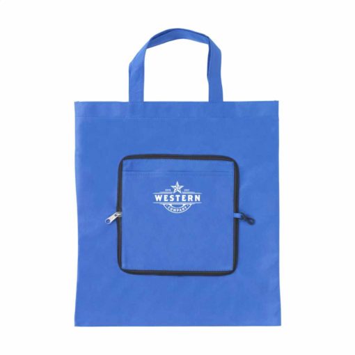 Zusammenfaltbare Vliestasche - Etui Tragetasche - in blau