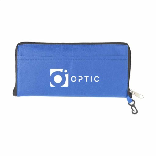 Zusammenfaltbare Vliestasche - Etui Tragetasche - in blau gefaltet