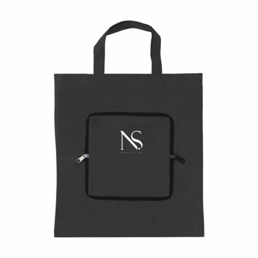 Zusammenfaltbare Vliestasche - Etui Tragetasche - in schwarz