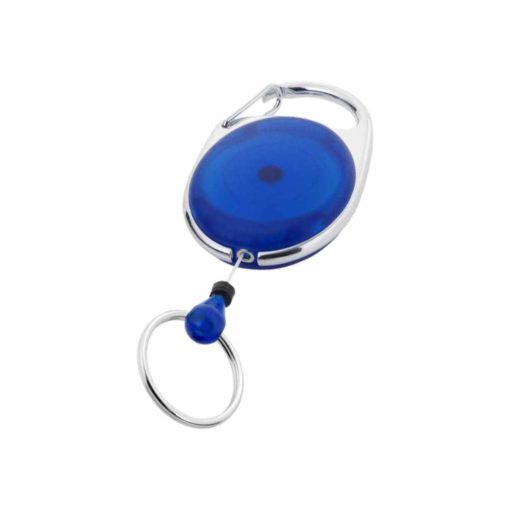 Schlüsselanhänger mit Rollerclip blau