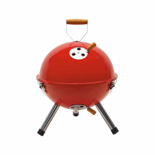 Kleiner Grill mit Deckel zum Mitnehmen in rot