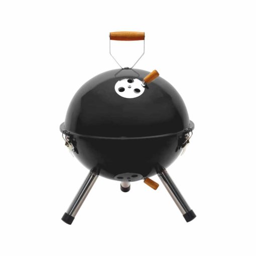 Kleiner Grill mit Deckel zum Mitnehmen in schwarz