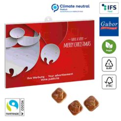Adventskalender mit weihnachtlichen Schokotäfelchen