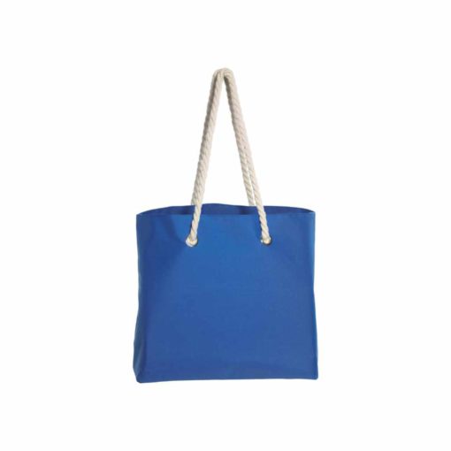 Bunte Strandtasche mit Kordel in Blau