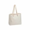 Bunte Strandtasche mit Kordel in beige