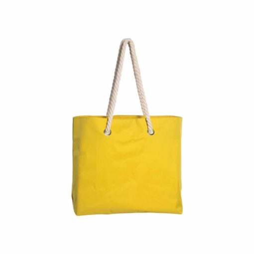 Bunte Strandtasche mit Kordel in gelb