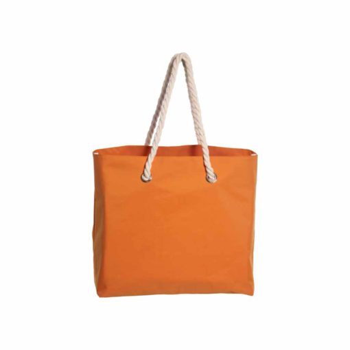 Bunte Strandtasche mit Kordel in orange