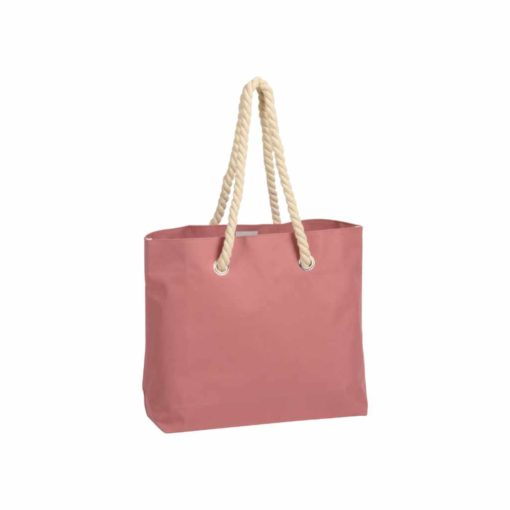 Bunte Strandtasche mit Kordel in rosa
