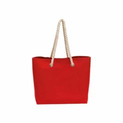 Bunte Strandtasche mit Kordel in rot