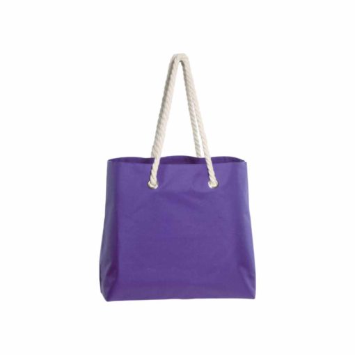 Bunte Strandtasche mit Kordel in violett