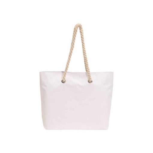 Bunte Strandtasche mit Kordel in weiß