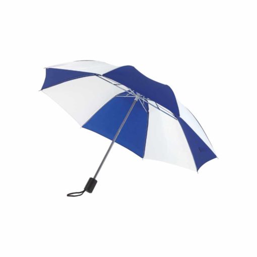 Farbenfroher Regenschirm in blau und weiss