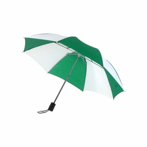 Farbenfroher Regenschirm in weiss und grün