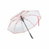 Transparenter Regenschirm mit rotem Aplikationen