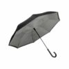 Designer-Regenschirm - Stockschirm in grau schwarz geöffnet