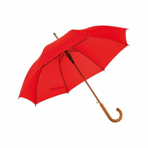 Holzstockschirm in begeisternden Farben in rot