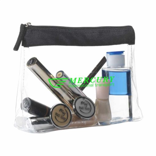 Transparente Kulturtasche AEROPLANE - geeignet für Handgepäck Druckbeispiel