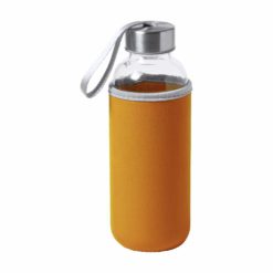 Kleine Trinkflasche mit Neopren-Schutzhülle orange