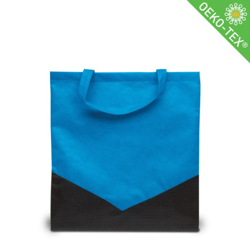 Mittlere Tasche mit kurzen Griffen in blau und schwarz
