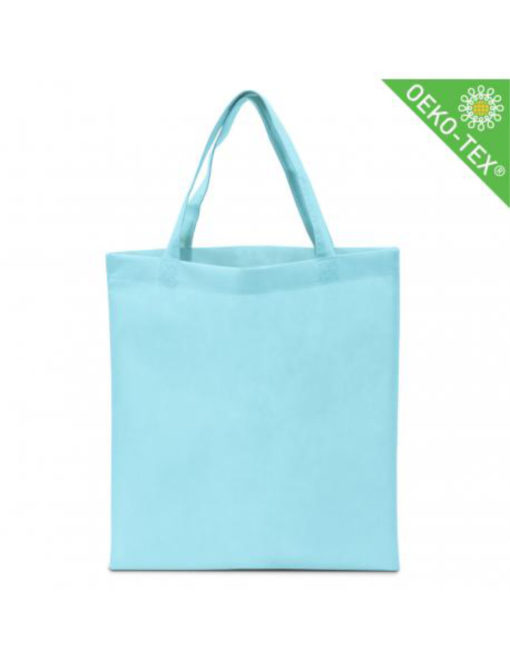 Non Woven (Vlies) Mittlere Tasche mit langen Griffen in himmelblau