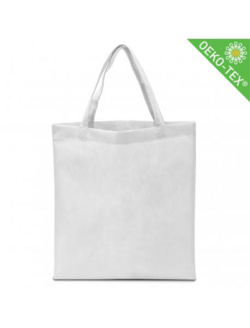 Non Woven (Vlies) Mittlere Tasche mit langen Griffen in weiss