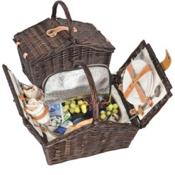 Picknickkorb aus Weiden mit Kühltasche