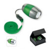 LED-Taschenlampe silber am Schlüsselband / Lanyard