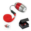 LED-Taschenlampe silber am Schlüsselband / Lanyard