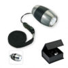 LED-Taschenlampe silber am Schlüsselband / Lanyard