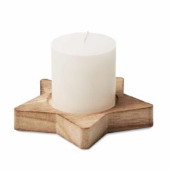 Duft-Kerze im sternförmigen Holzhalter