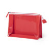 Kulturtasche mit transparentem Fenster - rot