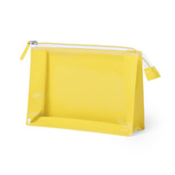 Kosmetiktasche mit transparentem Fenster - gelb