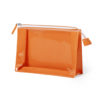 Kosmetiktasche mit transparentem Fenster - orange