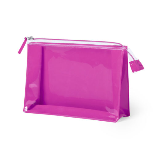 Kosmetiktasche mit transparentem Fenster - pink