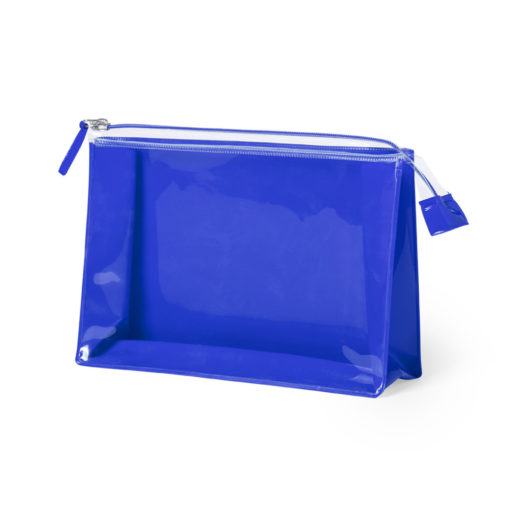 Beauty-Bag mit transparentem Fenster - blau
