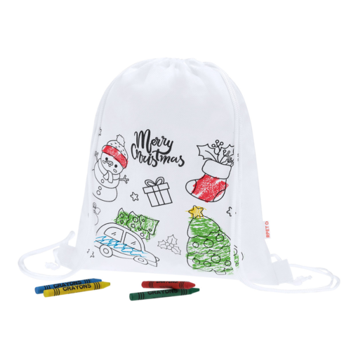 Weihnachtliche Tasche zum Ausmalen aus recyceltem PET
