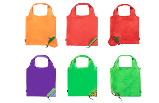 Faltbare Tasche aus rPET im Obst-Design